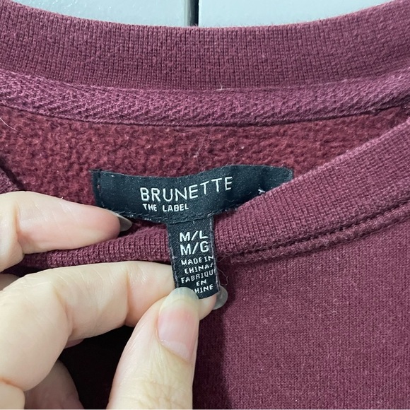 BRUNETTE THE LABEL- Brunette" Classic Sweatshirt | Burgundy - Picture 4 of 4